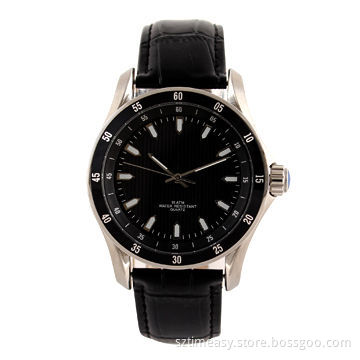 2013 fashion stainless steel watches with genuine leather strap